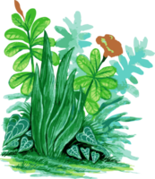 Tropical Green Realistic Leaves Floral Jungle png