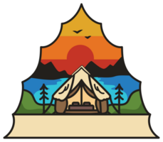 Camping bunt Abzeichen draussen Lager Natur Etiketten Logo png