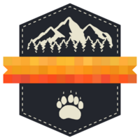 Voyage randonnée aventure coloré la nature badge png