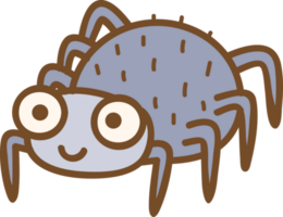 araignée mignonne animal dessin animé main tiré sauvage collection png