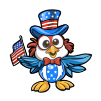 söt patriotisk Örn maskot fira 4:e av juli png