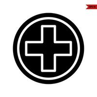 medicine in button glyph icon vector