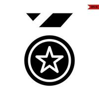 star in medal glyph icon vector