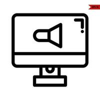 megaphone in computer line icon vector