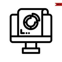 paper with computer line icon vector