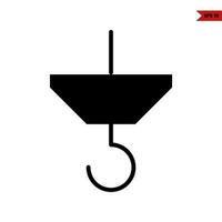 hook glyph icon vector