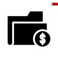 money coin with file glyph icon vector