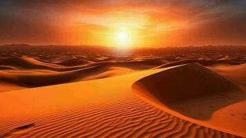 dusk on sand rise inward parts parts parts the sahara take off. Video animation