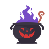 Witch's Poison Cauldron. Scary Devil's Cauldron Halloween Decoration png