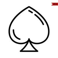 leaf playing card line icon vector