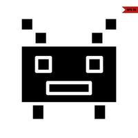 robot juego glifo icono vector