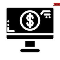 money in computer glyph icon vector