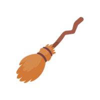 witch magic broom For flying in the sky on Halloween night. broom for cleaning the house png