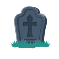 dessin animé pierres tombales de le mort le crucifix sur le la tombe Halloween nuit horreur png