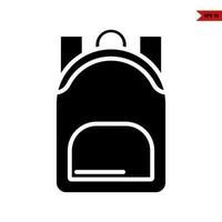 icono de glifo de mochila vector