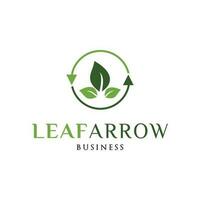 Leaf Arrow Icon Logo Design Template vector