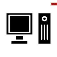 computer glyph icon vector