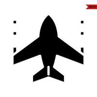 avión juego glifo icono vector