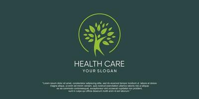 Healthcare logo with modern creative abstract concept vector