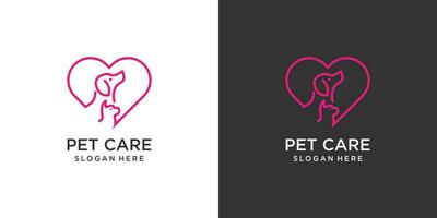 Pet logo idea with creative abstract concept vector