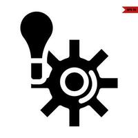 setting with lamp glyph icon vector