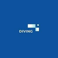 Diving School logo template. A clean, modern, and high-quality design logo vector design. Editable and customize template logo