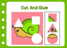 cut and glue cute snail. fun game vector
