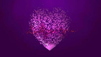 animiert gebrochen Rosa Herz Symbol auf Rosa Hintergrund. video