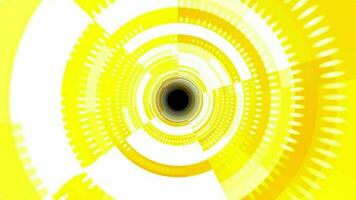 3d resumen digital tecnología túnel animado amarillo ligero partículas video