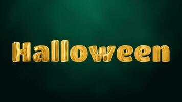 Text Halloween 3d digital technology animated on green background video