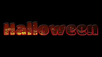 Text Halloween 3d Digital Technologie animiert auf schwarz Hintergrund video