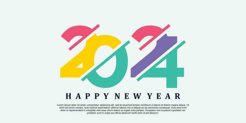 2024 happy new year logo design 2024 number vector illustration