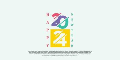 2024 happy new year logo design 2024 number vector illustration