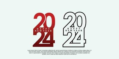 2024 happy new year logo design 2024 number vector illustration