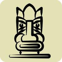 Icon Hawaiian Statue. related to Hawaii symbol. hand drawn style. simple design editable. vector