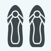 Icon Sandals. related to Hawaii symbol. glyph style. simple design editable. vector
