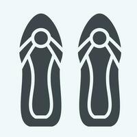 Icon Sandals. related to Hawaii symbol. glyph style. simple design editable. vector