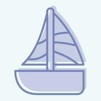 Icon Sailing. related to Hawaii symbol. two tone style. simple design editable. vector