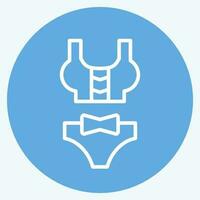 Icon Bikini. related to Hawaii symbol. blue eyes style. simple design editable. vector
