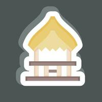 Sticker Pavilion Cottage. related to Hawaii symbol. simple design editable. vector