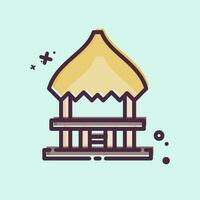 Icon Pavilion Cottage. related to Hawaii symbol. MBE style. simple design editable. vector