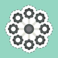 Sticker line cut Lantanas. related to Flowers symbol. simple design editable. simple illustration vector