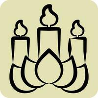 Icon Candle. related to Chinese New Year symbol. hand drawn style. simple design editable vector