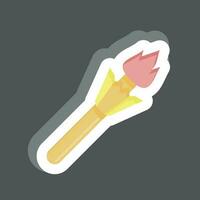 Sticker Torch. related to Hawaii symbol. simple design editable. vector