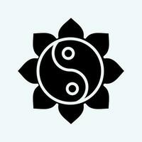 icono yin yang relacionado a chino nuevo año símbolo. glifo estilo. sencillo diseño editable vector