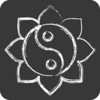 Icon Yin Yang. related to Chinese New Year symbol. chalk Style. simple design editable vector