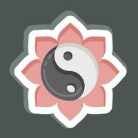 pegatina yin yang relacionado a chino nuevo año símbolo. sencillo diseño editable vector