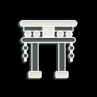 icono torii puerta. relacionado a chino nuevo año símbolo. lustroso estilo. sencillo diseño editable vector