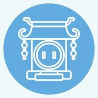 Icon Gate. related to Chinese New Year symbol. blue eyes style. simple design editable vector