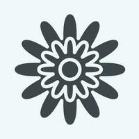 Icon Zinnia. related to Flowers symbol. glyph style. simple design editable. simple illustration vector